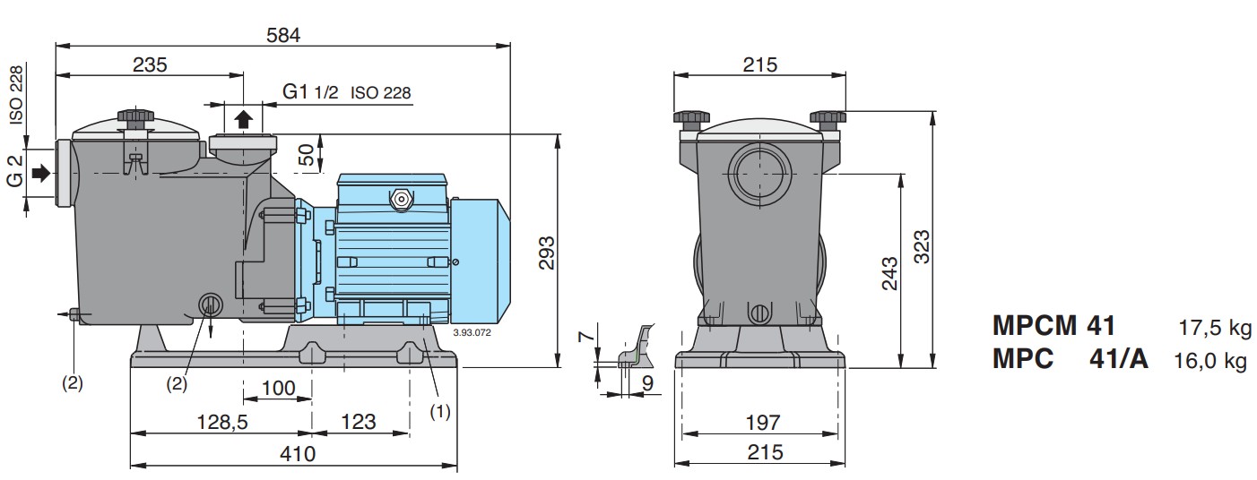 Wymiary Calpeda MPC 41