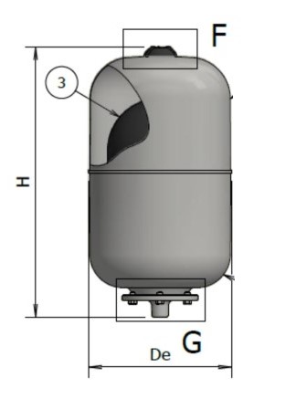 Wymiary zbiornika ze stali nierdzewnej HM 8 Elbi
