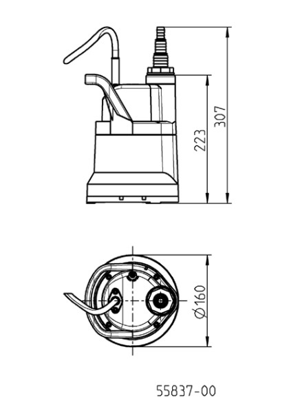 Wymiary pompy Jung Pumpen SIMER 6