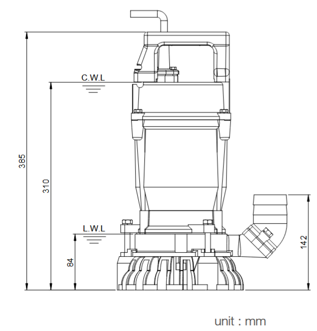Wymiary pompy SMART VOX 750-V