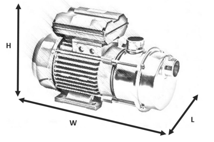 Wymiary pompy Tellarini ENM 25